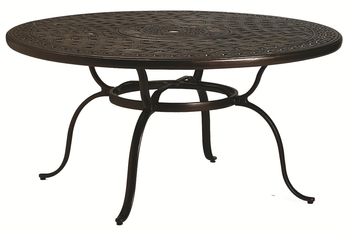 Tropitone Outdoor Tables Outdoor Round Dining Table with Umbrella Hole